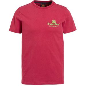 Superdry Oversized T-shirt Met Printopdruk Beetroot Pink - Heren - Maat 3XL
