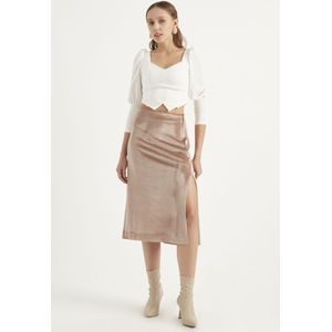 Fluwelen Midi-rok Met Split - Maat S