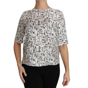 Dolce & Gabbana - Elegante Zijden Trompetblouse - Wit - Dames