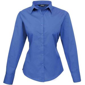 Premier Dames/Dames Popeline Blouse met Lange Mouwen (Koningsblauw)