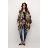 Cream - Geruit Cape - Aardebruin - Poncho