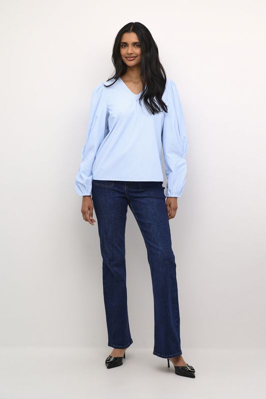 Blouse met lange mouwen Loose fit Blue / White Stripe blue white