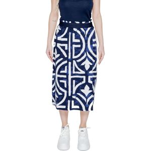 Street One - Model 361455 - Midi-rok - Blauw - 100% Viscose
