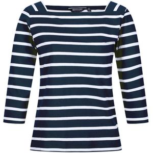 Regatta Dames/dames Polexia Stripe T-shirt (Marine / Wit)