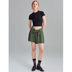 Knoopsluiting Hoge Taille Comfort Fit Shorts