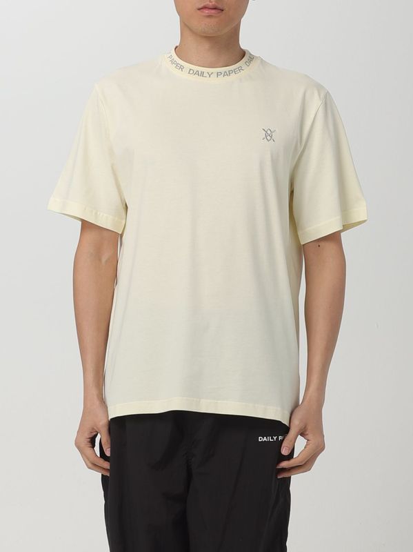 Geribbelde T-shirt met ronde hals en korte mouwen