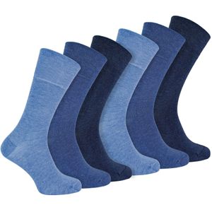 IOMI - Set van 6 naadloze bamboesokken voor diabetischei - Marineblauw