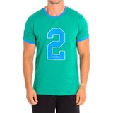 La Martina - TMR312-JS206 - T-shirt - Groen-blauw - Korte Mouw