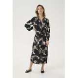 Jurk Loose fit Black/White Flower Print black offwhite
