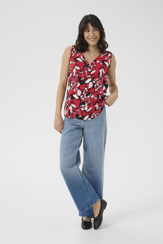 Kaffe - Blouse 'KAAmber' - Rood - Wijde Blouse - Bloemenprint