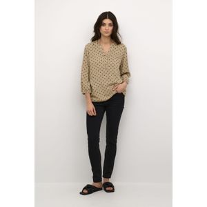 Blouse met lange mouwen Regular fit Chinchilla/Black Dot Print beige