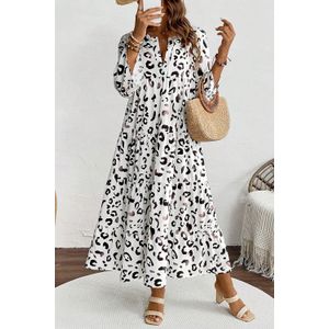Gelaagde Maxi-jurk met Luipaardprint
