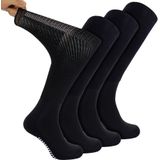 4-Pack Lange Bamboe Diabetessokken Met Grip Voor Mannen En Vrouwen