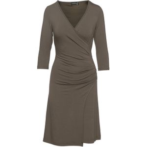 Imitatiewikkeljurk - Olijf - Duurzame Stof - Driekwartmouwen