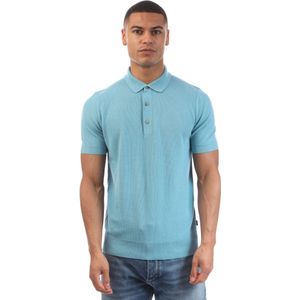 Men's Boss H-Iannotti Knit Polo Sweater in Blue