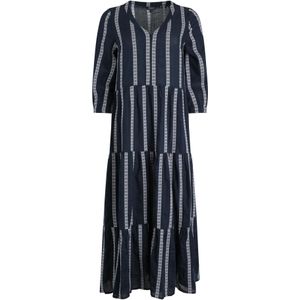 Weird Fish Dames Emmy Gestreepte Geweven Maxi Jurk (Marineblauw)