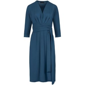 Donkere Petrol Empire Lijn Jurk met Riem