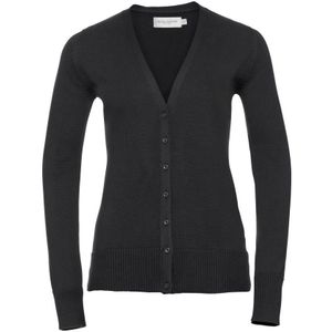 Russell Collectie Dames/Dames V-hals Gebreid Vest (Zwart) - Maat 4XL