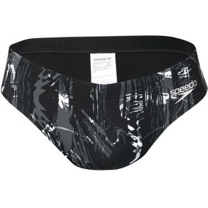 Men's Speedo Allover 7cm Briefs in Black Grey