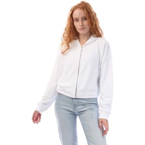 Dames DKNY Snake JACQUARD Full Zip Hoodie in Wit