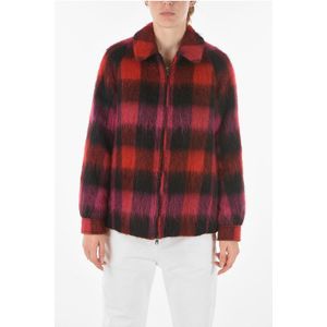 gewatteerde STAG-jas met tartanmotief in Rosso, Tartan