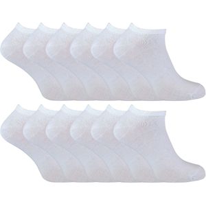 Sock Snob - 12 paar katoenen kindersokken voor kinderen - Wit