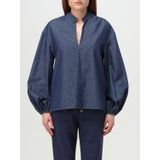 Denim Blouse Ballonmouwen V-hals