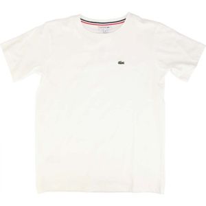 Boy's Lacoste Crew Neck Cotton Jersey T-Shirt in White