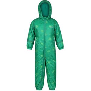 Regatta Kinder/Kinderen Printed Splat II Hooded Regenpak (Jellybean Groen)