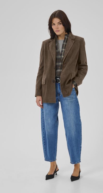 My Essential Wardrobe - Taramw Suede Blazer - Bruin - Dames