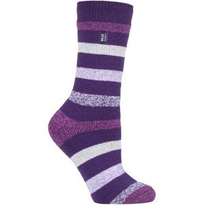 Heat Holders Lite - Geïsoleerde thermo damessokken - Purple Stripe (Jasmine)