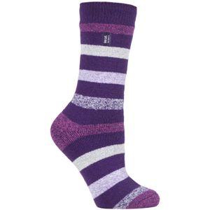 Heat Holders Lite - GeÃ¯soleerde thermo damessokken - Purple Stripe (Jasmine)
