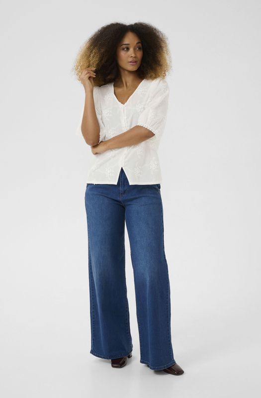 Cream Blouse 'Alisa'  wit