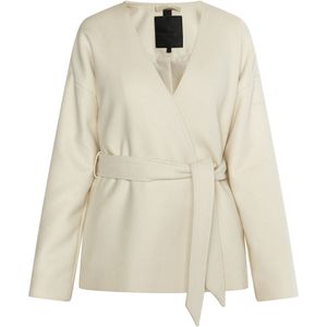 Dreimaster Tussenjas gemaakt van een wolmix Dames wolwit