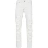 Philipp Plein - Jeans - Wit - Super Straight Cut - Met Python Inzetstukken