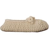 Dolce & Gabbana Dames Witte Slip On Ballerina Flats Wol Gehaakte Schoenen