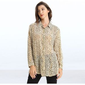 ilk chiffon blouse met luipaardprint