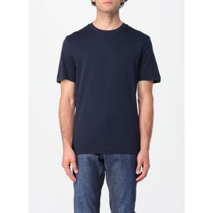 Hugo - T-shirt - Blauw - Geribbelde Kraag - Katoenmix