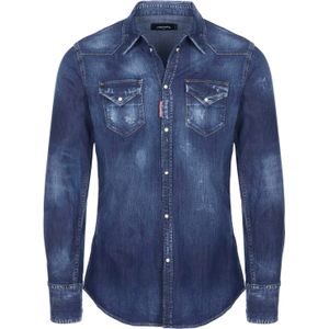 Dsquared2 - Klassiek Western Overhemd - Navy