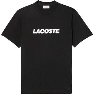 Lacoste Heren Zwaar Katoenen T-Shirt (Zwart, Wit)