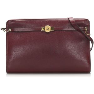Vintage Dior Leather Shoulder Bag Red