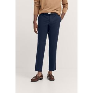 Chino - Marine - Stof - Tapered Fit - Steekzakken - Ritssluiting