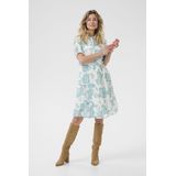 Blousejurk - Lichtblauw - Samira - Normale Pasvorm - Kwartmouw - Knielengte