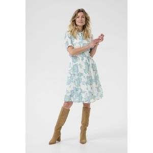 Blousejurk - Lichtblauw - Samira - Normale Pasvorm - Kwartmouw - Knielengte