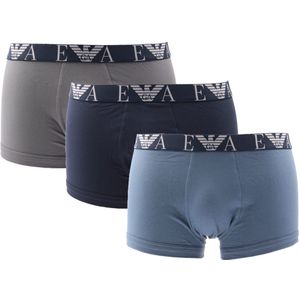 Men's Emporio Armani EA7 3 Pack Monogram Trunks in Multi colour