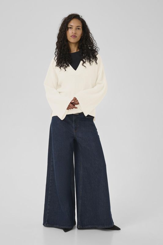 My Essential Wardrobe - Snow White V-Neck Pullover - Wit - Dames - Truien