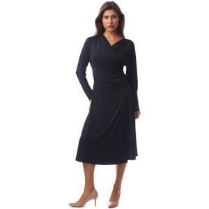 Dames Boss Ettita Wrap Front Dress in Donkerblauw