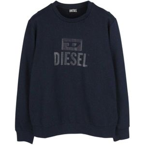 Diesel Uniseks T-shirt met monotoon logo voor volwassenen (Marineblauw/Navy Blue)