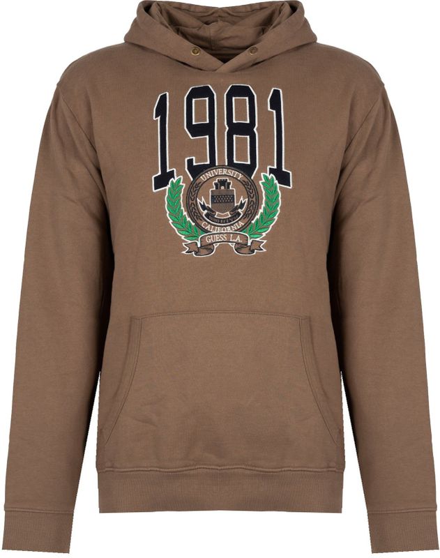 Guess - Klassieke Hoodie - Bruin - Katoen
