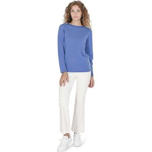 Crown Of Edinburgh Cashmere Dames Trui Met Boothals Coe 0025 Helder Blauw - Maat S